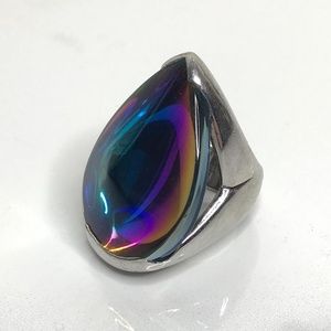 Baccarat Psydelic Blue Purple .925 Cocktail Ring